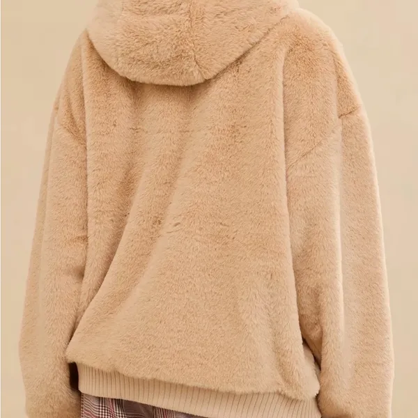 612 Aerie Tan Faux Fur Jacket med. NWOT - Image 6