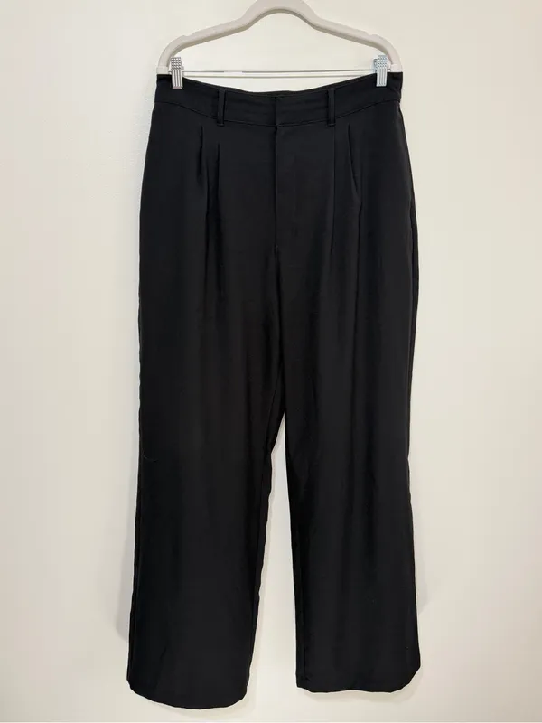 Abercrombie & Fitch Sloane Tailored Wide Leg Pants Size Large black - Image 2