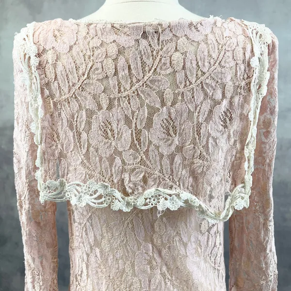 Vtg 80s Jessica McClintock Lace Dress‎ Size 8 Cottage Coquette Victorian Prairie - Image 6