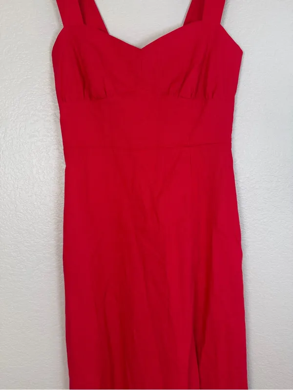 Few Moda Cassia Linen Midi Dress in Red size 8 $173 - Image 10