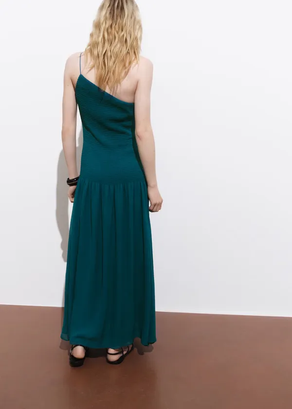 Asymmetrical Dress With Gathered Body - Image 2