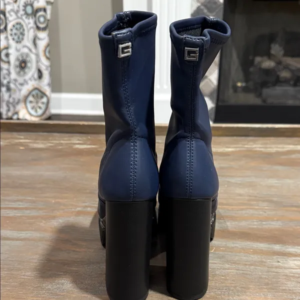 New Guess Women's Caballa Platform Block‎ Heel Boots Blue Size 6 Whimsigoth - Image 6