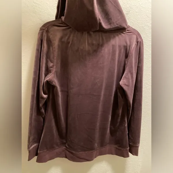 Sundance Aurora Purple Velour Drawstring Hoodie Size Small - Image 8
