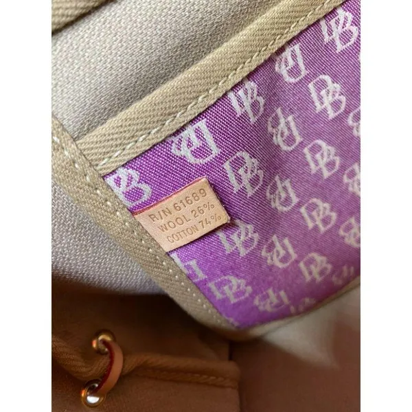 DOONEY & BOURKE Purple White Tan Tote Crossbodybag - Image 13