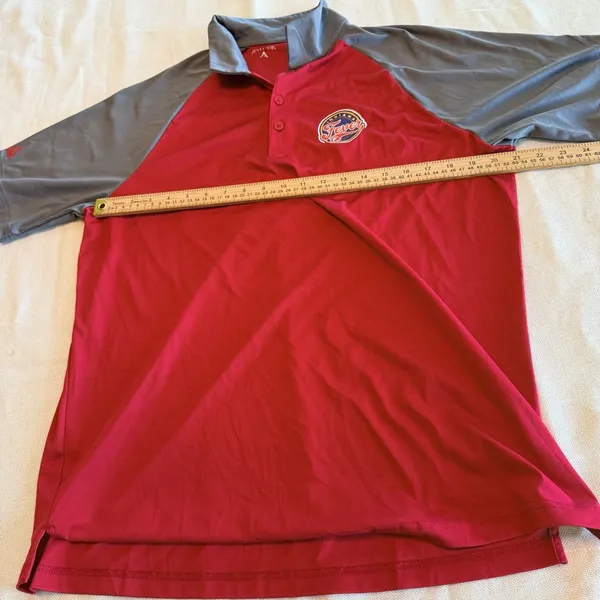 WNBA Men's Indiana Fever Antigua Red/Steel Nova Polo Large - Image 6