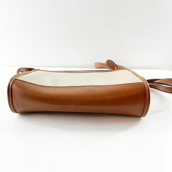 Dooney & Bourke All Weather Two Tone Vintage Crossbody Bag Purse Cream Brown - Image 8