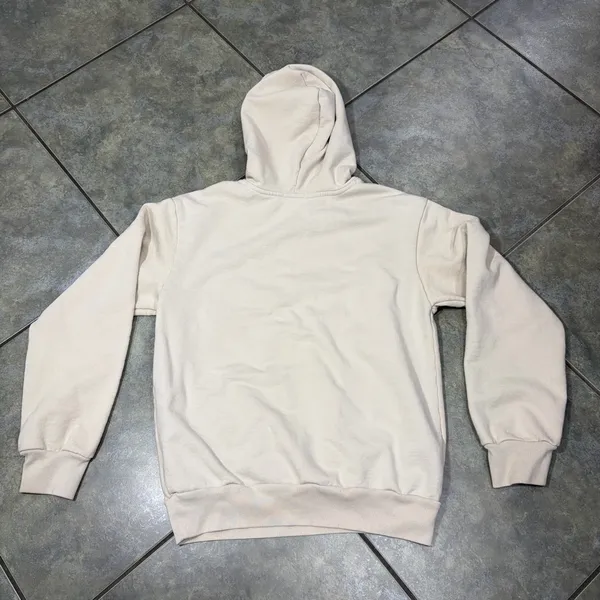 TALENTLESS Beige Pullover Hoodie Sweatshirt Graphic Print Casual Preppy Sz M - Image 12