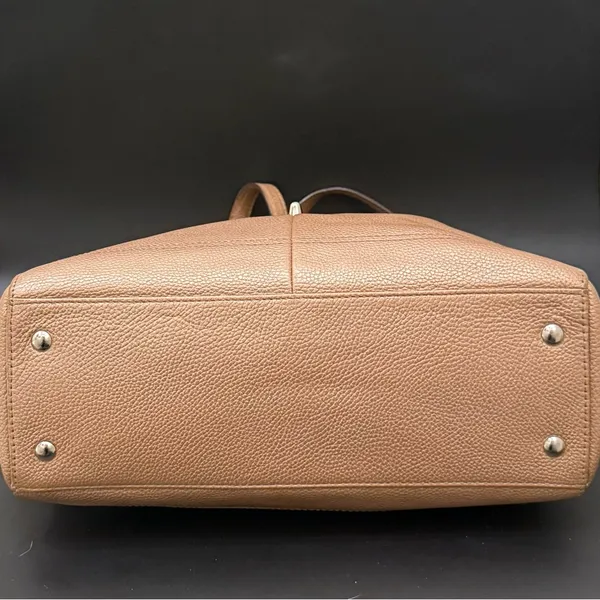COACH F16531 Penelope Metallic Golden Beige Pebbled Leather Carryall Satchel Bag - Image 5