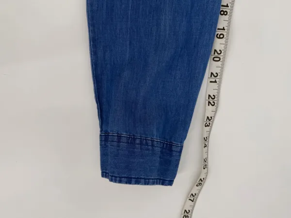 Old Navy Dress Women’s M TALL Blue Chambray Shirt Dress Long Sleeves Western - Image 10