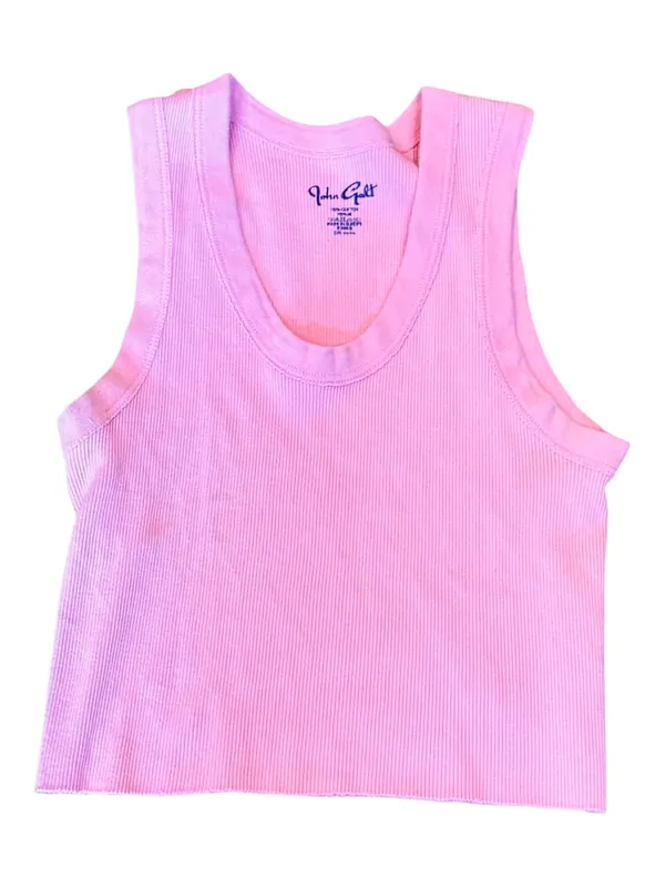 Brandy Melville Connor Tank Top Cropped Ribbed Pink S M - Image 2