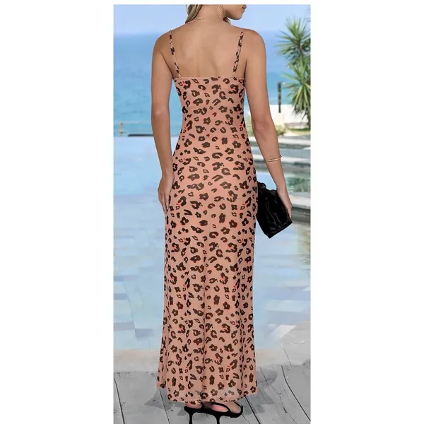 PRETTYGARDEN Spaghetti Strap Animal Print Maxi Dress Women’s XS - Image 3