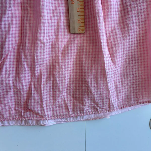 Kate Spade Gingham Dress Women 6 Pink Silk Blend V-Neck Fit Flare K7652 - Image 9