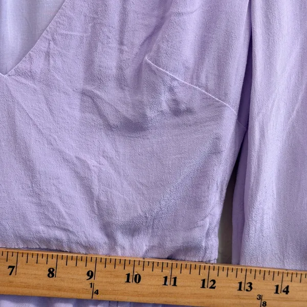 L'Academie The Pearl Mini Dress XS Lavender Ruched Soft Girl Coquette Feminine - Image 13