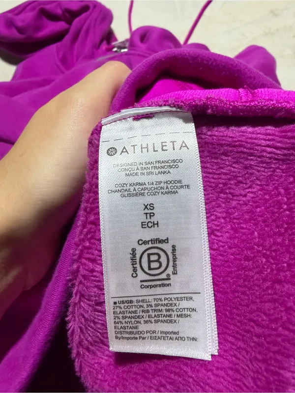Athleta Women’s Fuchsia cozy karma 1/4 zip hoodie - Image 6