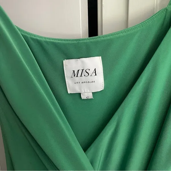 Misa LA Veronika‎ Kelly Green Maxi Dress Wrap Front Stretch Wrinkle Free - Image 2