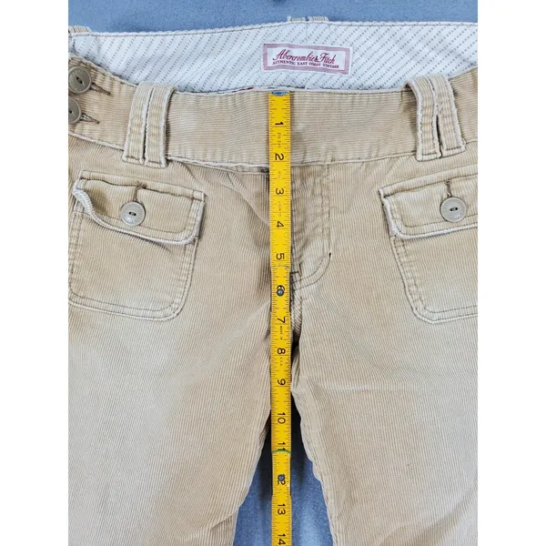 Abercrombie Y2K Low Rise Corduroy Pants Flare Sz 10 Boho Indie Festival Cargo - Image 8