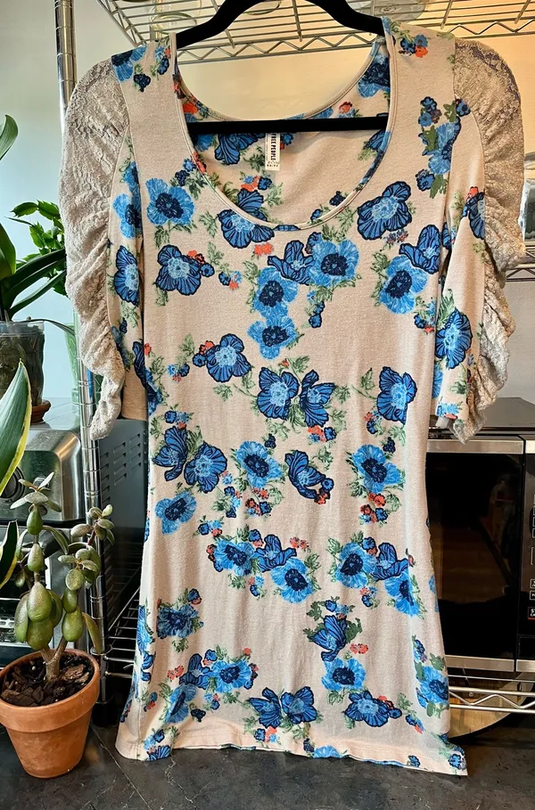 Free People Cream Floral Dress - Image 2
