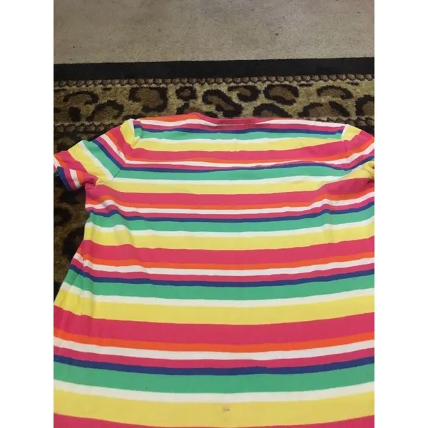 Lauren Ralph Lauren Women's Large Top Multicor lStriped Short Sleeve Shirt - Image 6