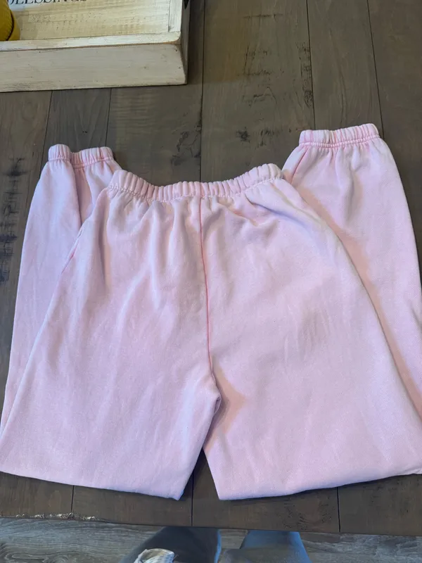 VS Pink X LoveShackFancy Size XXS Pink Bow Jogger Sweatpants Coquette - Image 4