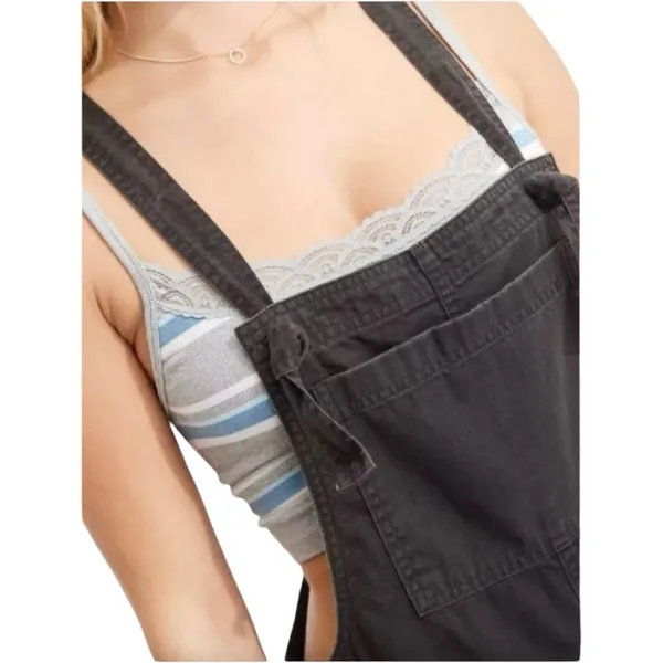 Aerie Wide Leg Smoked Gray Overalls Women’s Size Medium NWT - Image 2