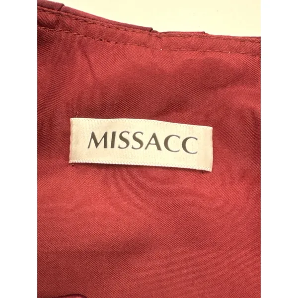 MISSACC Maxi Gown Size‎ 10 Cabernet Pleated Flutter Sleeve Floral Applique NWT - Image 6