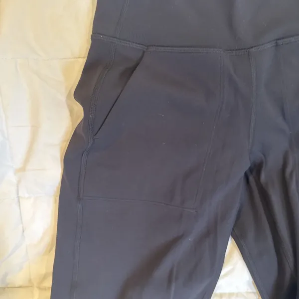lululemon navy Black leggings Size 2 With Banded Bottom - Image 5