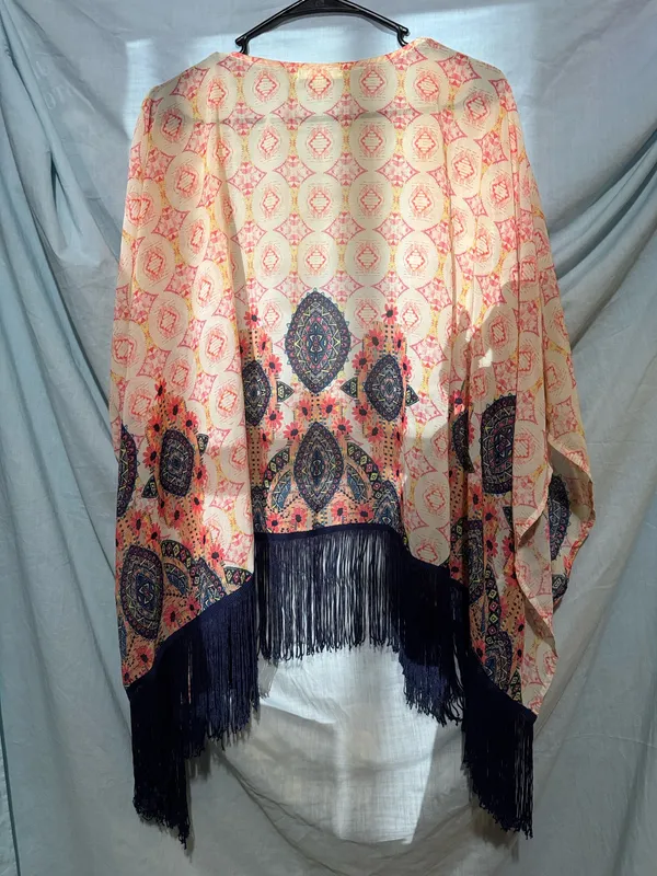 Love, Fire Boho Fringe Layering Shawl - Image 3