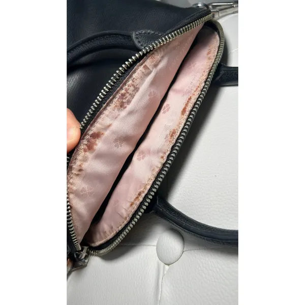 Kate Spade Black Pebbled Leather Dome Satchel Crossbody Bag Capsule‎ Purse - Image 6