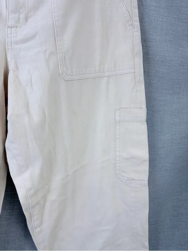 NWT Banana Republic‎ Cream Barrel Leg Jeans High Rise Wide Leg Denim 32 14 - Image 3
