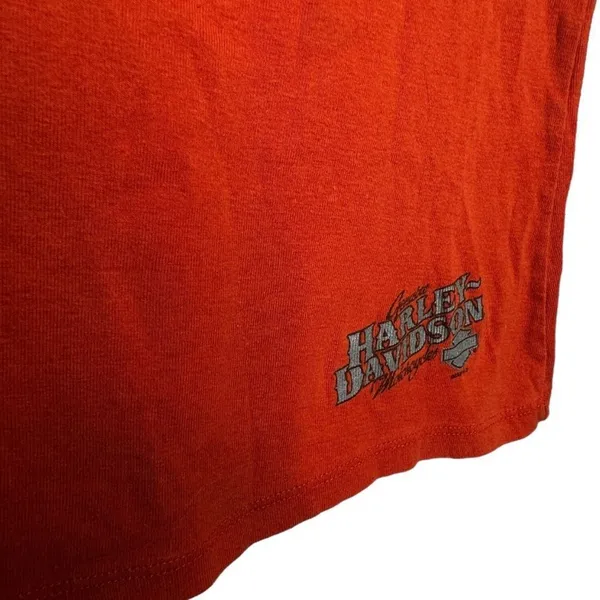 Harley Davidson Orange Cotton‎ Shirt - Image 2