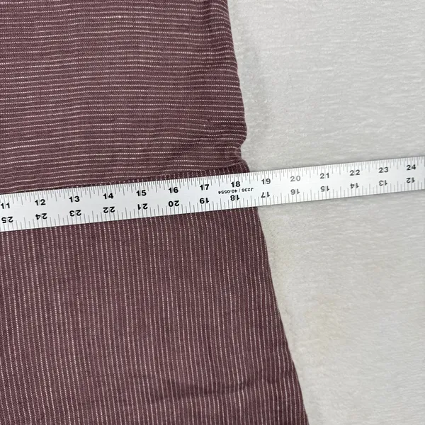 Garnet Hill Womens 0 Plum Striped 100% Linen Drop Waist Shift Dress 45889 - Image 4
