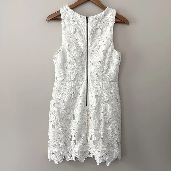 ASTR The Label Tenured Floral Lace Dress‎ Mini Size L White - Image 8