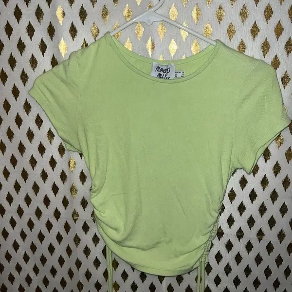 Princess Polly Naeve Tee Green Lime Green Ribbed Short Sleeve Baby Tee Crop Top - Image 2