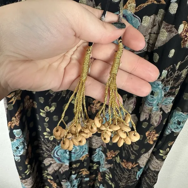 Natural Life The Alice Floral‎ Metallic Maxi Dress Womens XS Sleeveless Tiered - Image 7