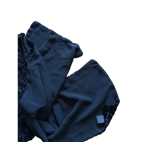 Ac Cents Black Velvet Burnout Scarf Wrap‎ Silk Blend Whimsigoth Boho 9" x 58" - Image 5