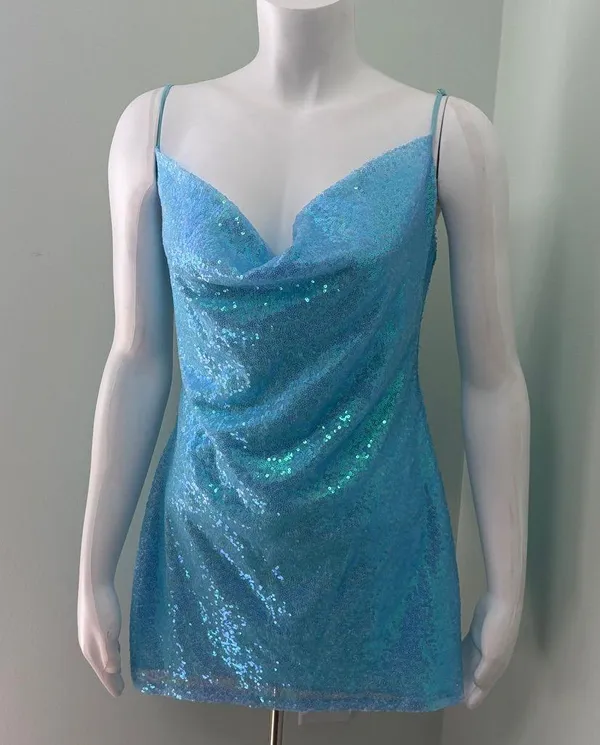 Lucy In The Sky blue sequin dress - Image 4