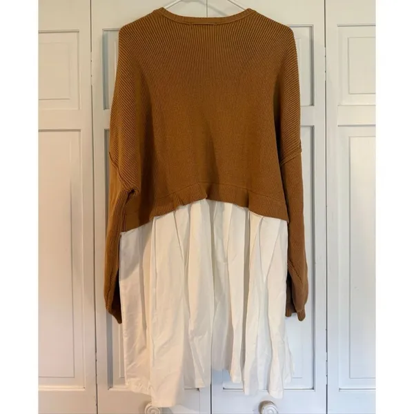 Jacquie the label sweater dress tan and white size M - Image 5