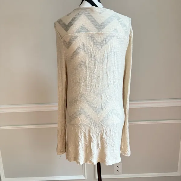 WE THE FREE PEOPLE Miss Rose Top Womens Beige Surplus Blouse‎ Long Sleeve Medium - Image 6