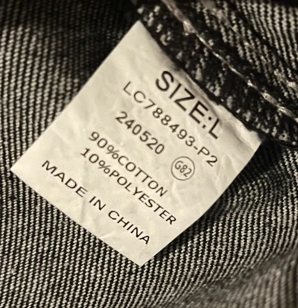 Black Denim Jacket Size L - Image 4