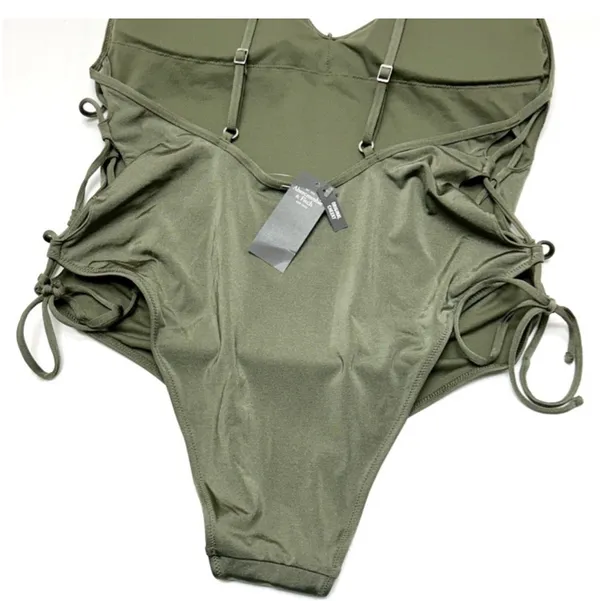 NWT Abercrombie Original Cheeky lace up tie sides one piece swimsuit size XL NEW - Image 4