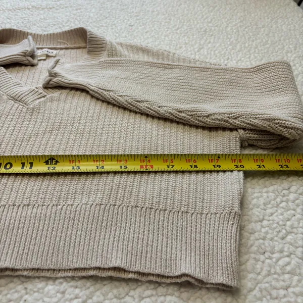 Aeropostale Cropped Ribbed Knit V-Neck Pullover Sweater Coastal Grandmother Fall - Image 4