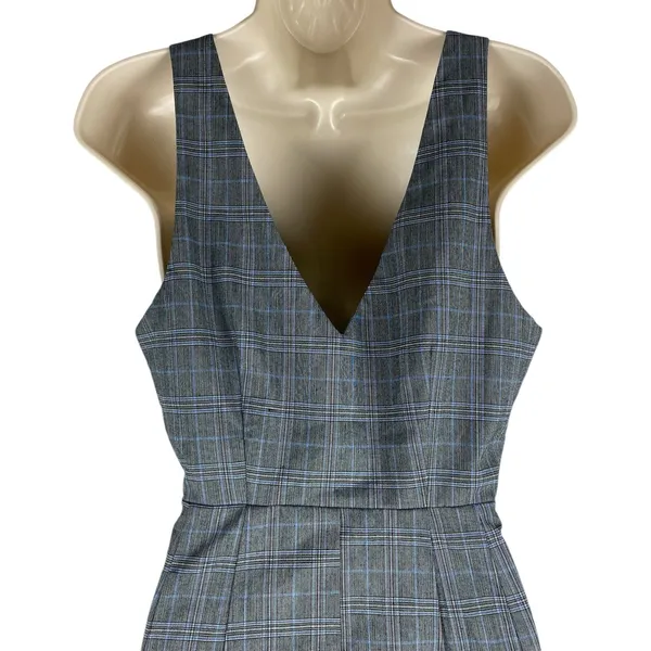 Show me Your Mumu Gray Arlette Plaid Mini Dress Button Front Size M - Image 8