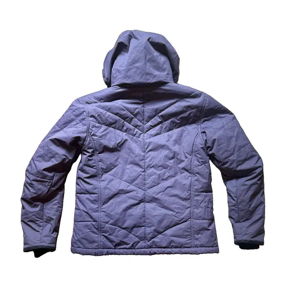 Spyder Women's Ski Jacket Medium Purple Quilted Hooded Insulated Fleece Lined - Image 4
