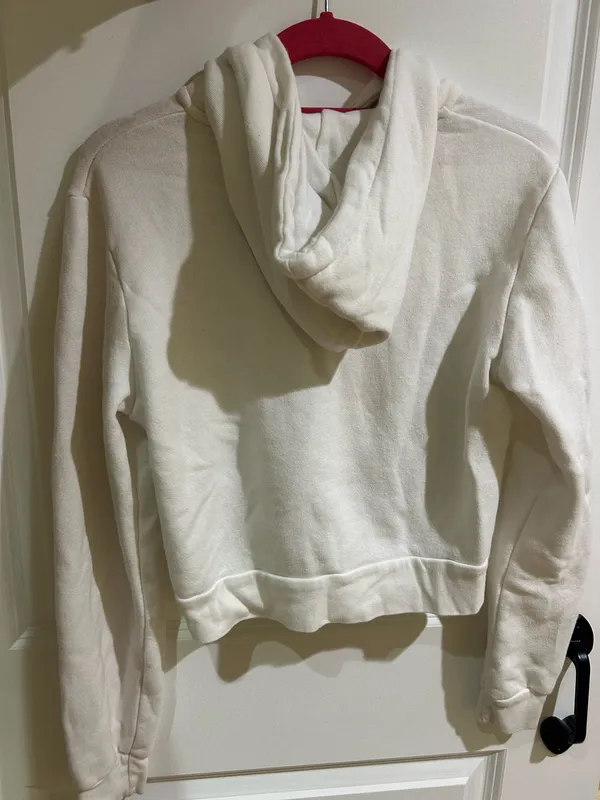 Brandy Melville White Zip-Up Hoodie - Image 2