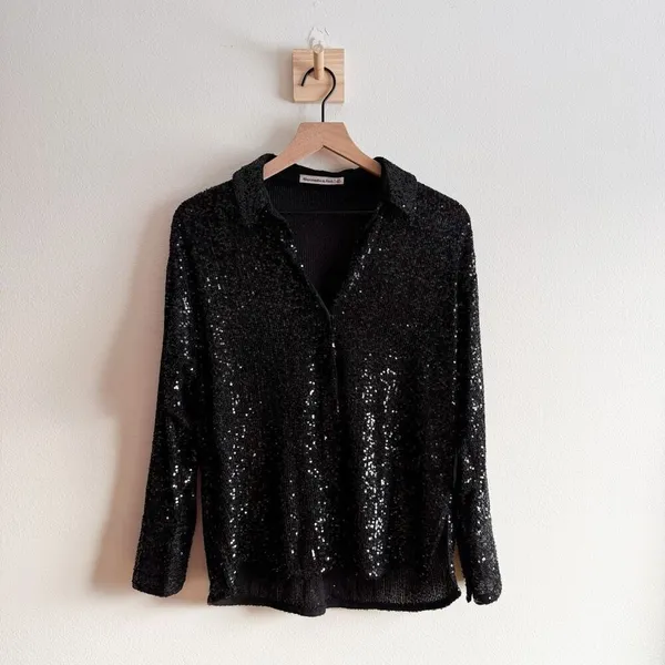 Abercrombie and Fitch Sequin Button Down Top Size XS - Image 3