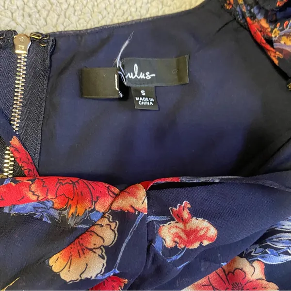 NWOT Lulus Growing, Growing, Gone Navy Blue Floral Print Cutout Maxi Dress - Image 9