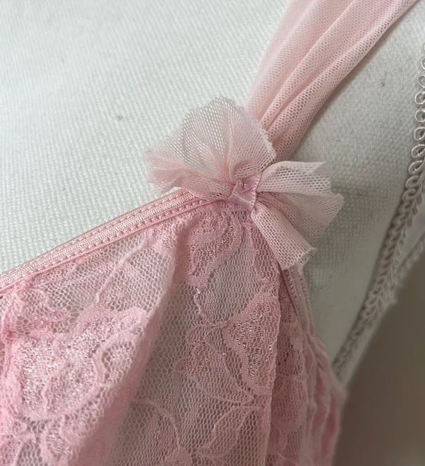 Pink Lace Coquette Slip Size L - Image 7