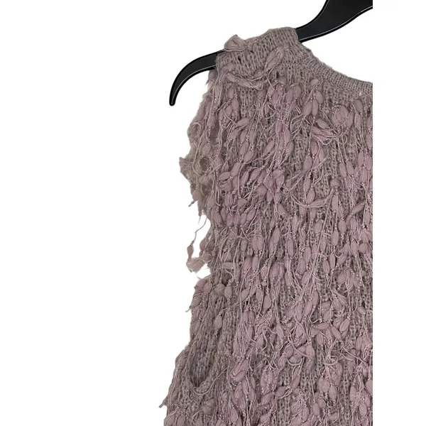 Umgee Women's‎ Cardigan Wrap Shaggy Open Front Fringe Vest Sleeveless Grey Large - Image 8