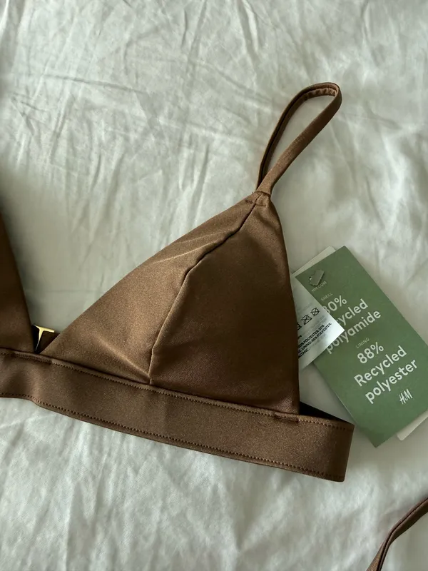 H&M Brown Triangle Tie-Side Bikini Set From Italy - Image 3