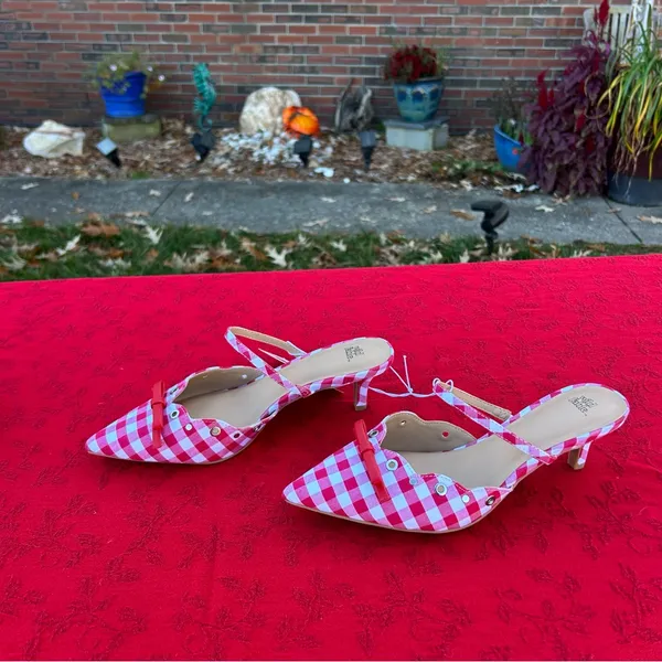 Wild Fable - Women's Lysandra Gingham Eyelet Kitten Heels - size 8 picnic summer - Image 4